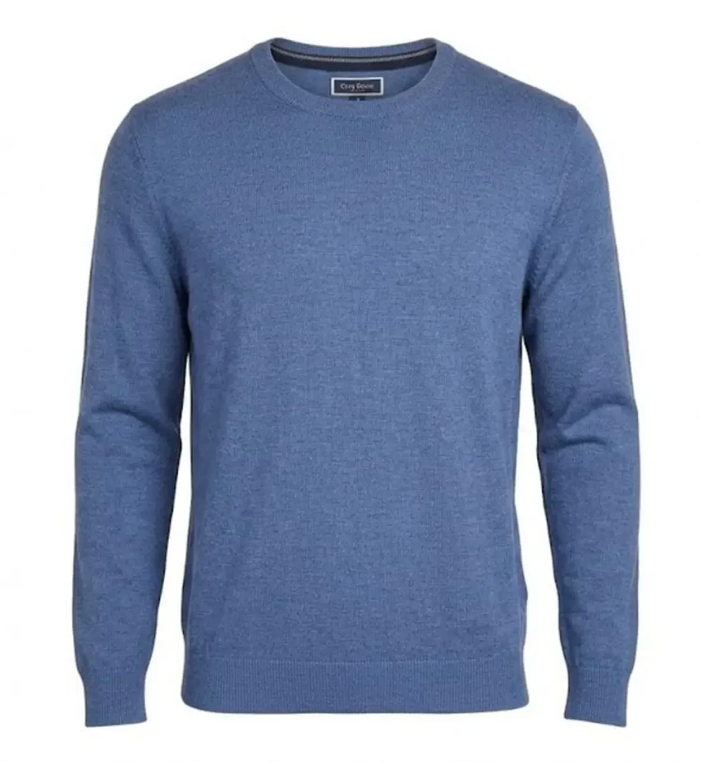 Club Room Mens XXL Blue Merino Wool Blend Sweater Preppy Campus Fall Layer